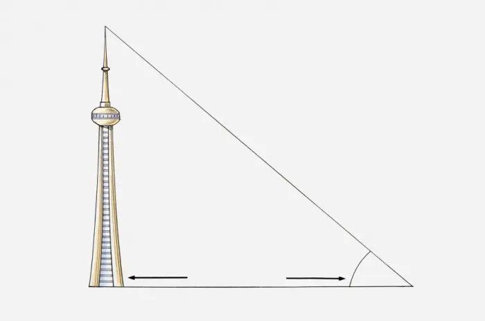 Framed Print : Illustration of right angled triangle and tall building Framed Print : Illustration of right angled triangle and tall building