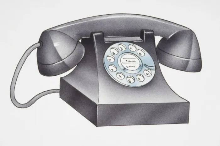 Framed Print : Illustration, rotary dial telephone Framed Print : Illustration, rotary dial telephone
