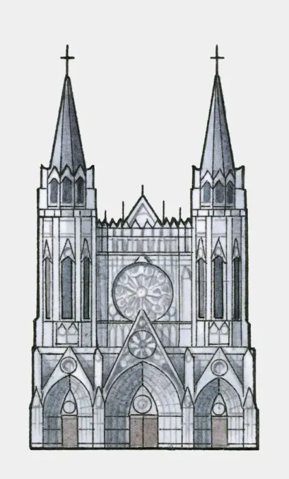 Framed Print : Illustration of Rouen Cathedral, in Normandy, France Framed Print : Illustration of Rouen Cathedral, in Normandy, France