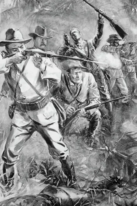 Framed Print : Illustration of Rough Riders in the Spanish American War Framed Print : Illustration of Rough Riders in the Spanish American War
