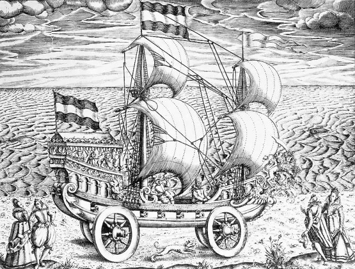 Framed Print : Illustration of Sailing Wagon Framed Print : Illustration of Sailing Wagon