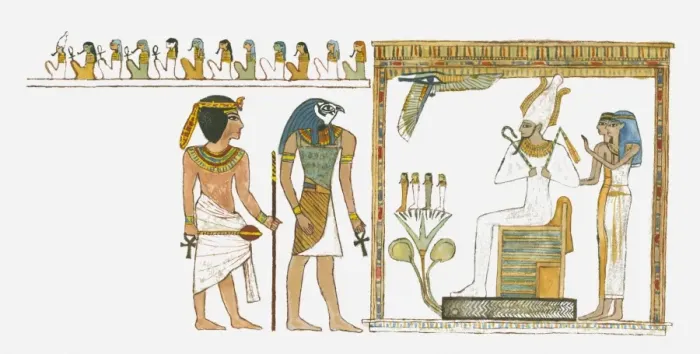 Framed Print : Illustration of scene from the life of Tutankhamen Framed Print : Illustration of scene from the life of Tutankhamen