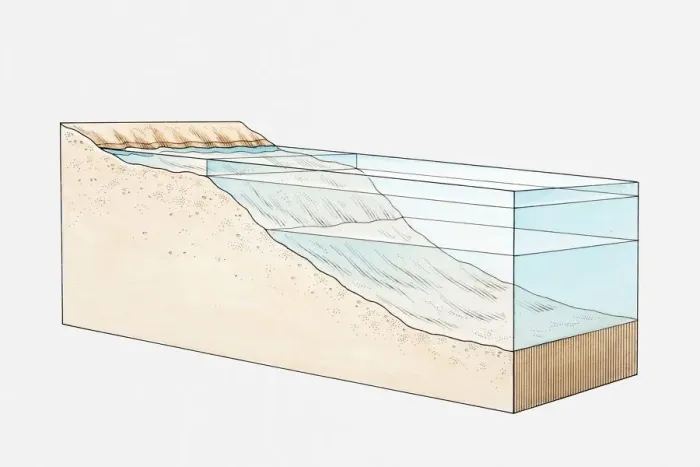 Framed Print : Illustration of sea levels Framed Print : Illustration of sea levels