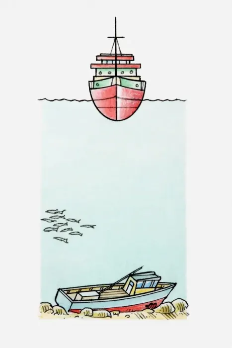 Framed Print : Illustration of ship travelling the ocean and a sunken ship on the ocean floor Framed Print : Illustration of ship travelling the ocean and a sunken ship on the ocean floor