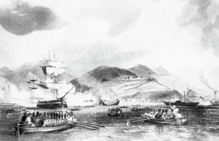 Framed Print : Illustration Of Ships In Battle Framed Print : Illustration Of Ships In Battle