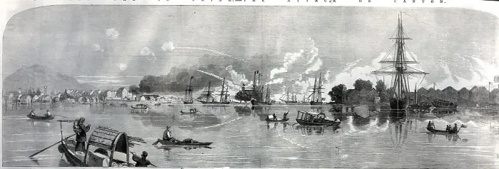 Framed Print : Illustration Of Ships At Canton Harbor Framed Print : Illustration Of Ships At Canton Harbor