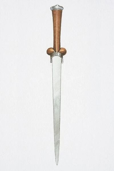 Illustration, short sword with brown hilt