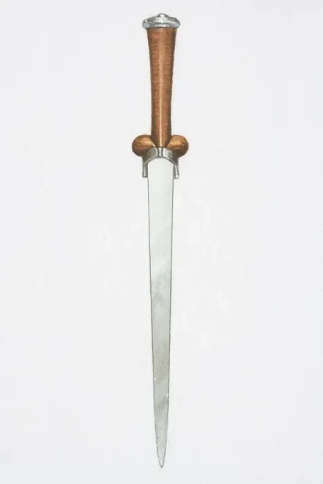 Framed Print : Illustration, short sword with brown hilt Framed Print : Illustration, short sword with brown hilt