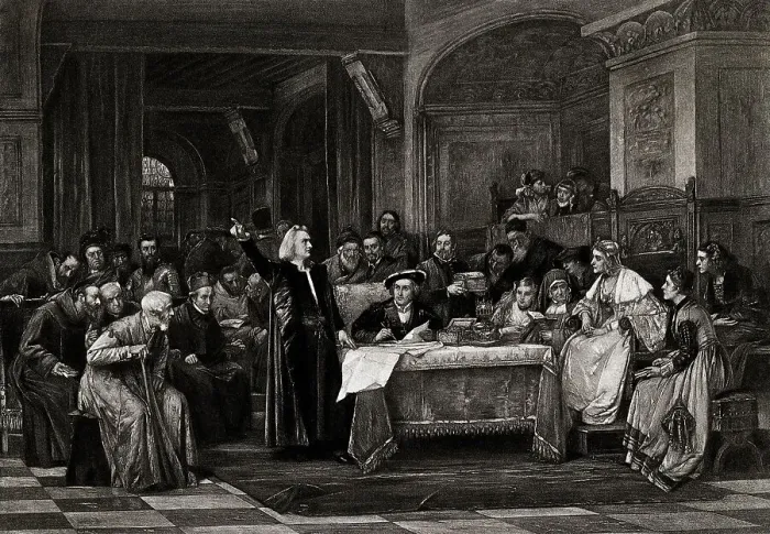 Framed Print : Illustration Showing Christopher Columbus at Queen Isabella's Court Framed Print : Illustration Showing Christopher Columbus at Queen Isabella's Court