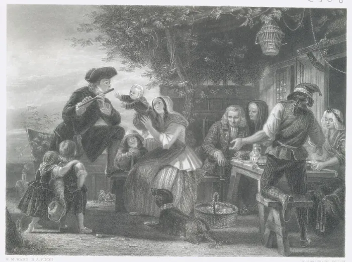 Framed Print : Illustration Showing Oliver Goldsmith Entertaining at a Tavern Framed Print : Illustration Showing Oliver Goldsmith Entertaining at a Tavern