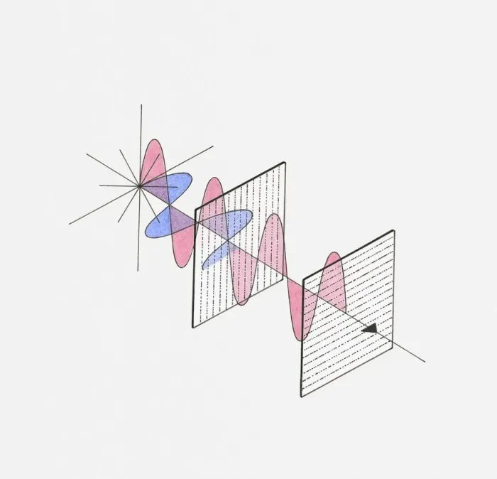 Framed Print : Illustration showing polarizing filters and polarized light Framed Print : Illustration showing polarizing filters and polarized light