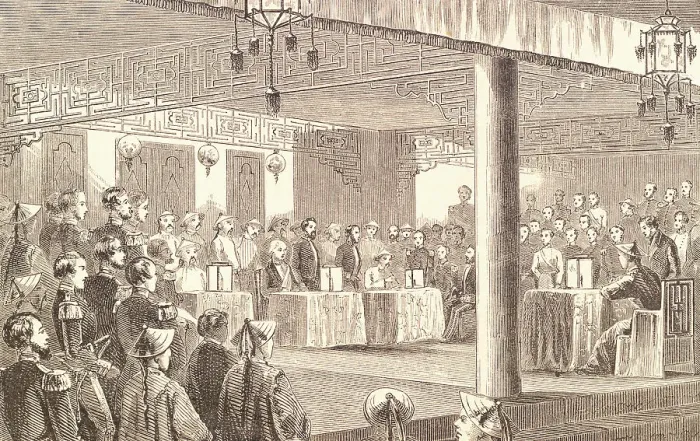 Framed Print : Illustration Of Signing Of Treaty / Tients Framed Print : Illustration Of Signing Of Treaty / Tients