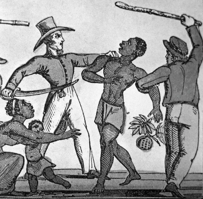 Framed Print : Illustration Slave Traders Beating Slave Framed Print : Illustration Slave Traders Beating Slave