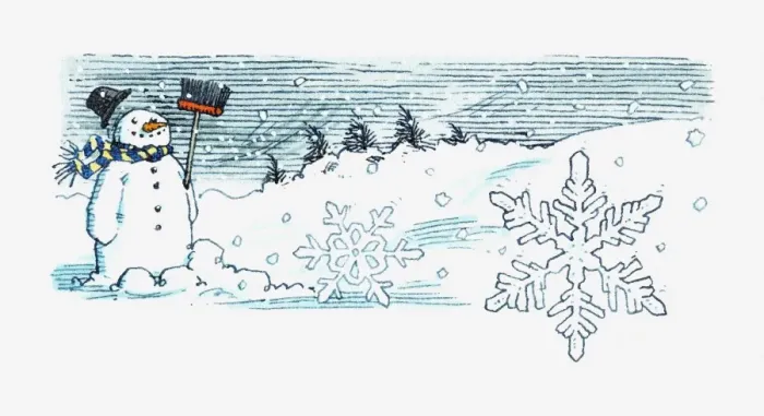 Framed Print : Illustration of smiling snowman holding broom during snowstorm Framed Print : Illustration of smiling snowman holding broom during snowstorm