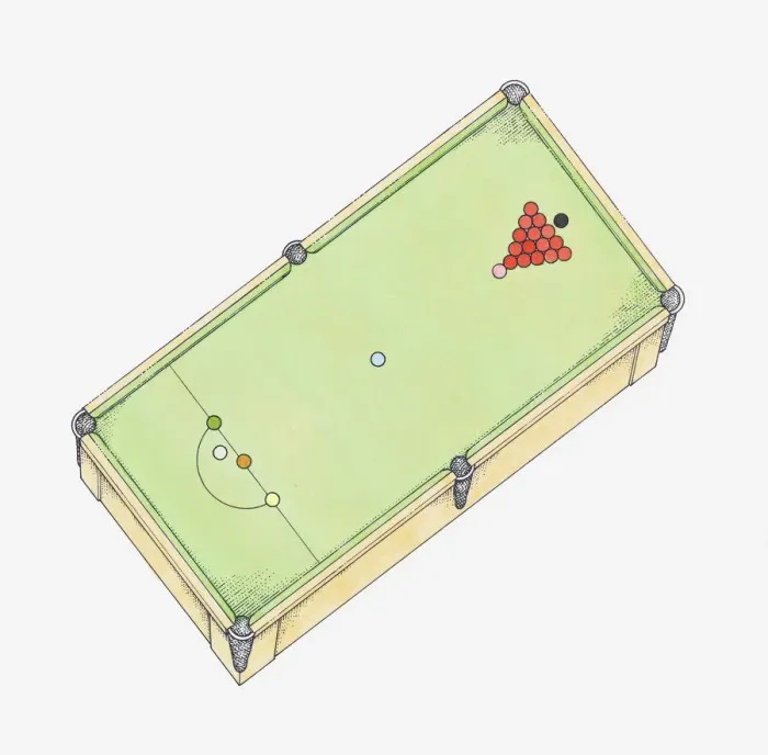 Framed Print : Illustration of snooker table, view from above Framed Print : Illustration of snooker table, view from above