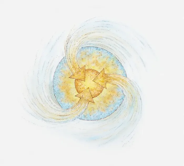 Framed Print : Illustration of solar system at its start, as a rotating disc of gas and dust Framed Print : Illustration of solar system at its start, as a rotating disc of gas and dust