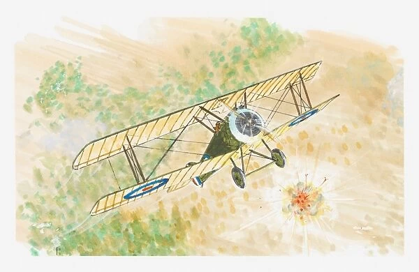 Illustration of Sopwith Camel, 1st World War biplane