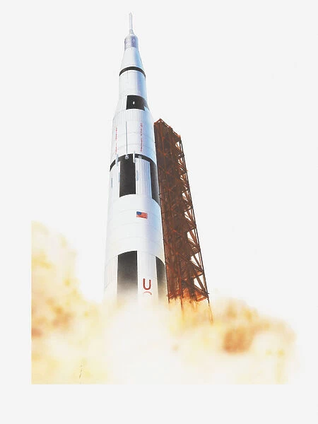 Illustration of US space rocket Saturn 5