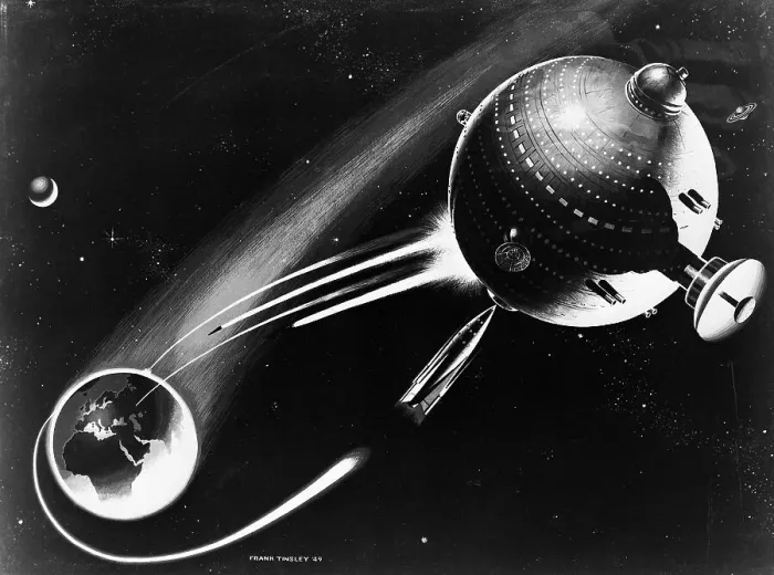 Framed Print : Illustration of a Space Satellite by Frank Tinsley Framed Print : Illustration of a Space Satellite by Frank Tinsley
