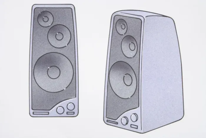 Framed Print : Illustration, two speakers Framed Print : Illustration, two speakers