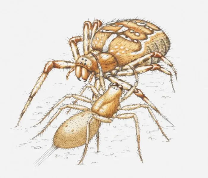Framed Print : Illustration of two spiders fighting each other Framed Print : Illustration of two spiders fighting each other