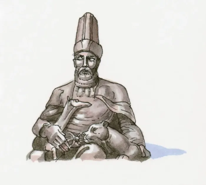 Framed Print : Illustration of statue of Haci Bektas