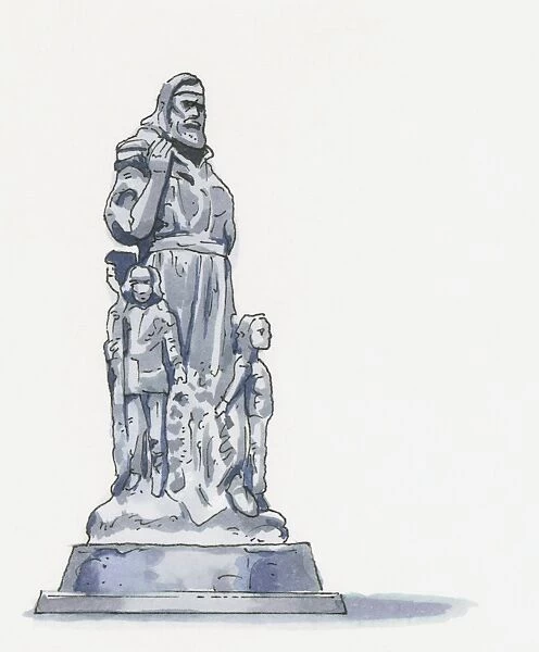 Illustration of statue St Nicholas in Demre, Turkey