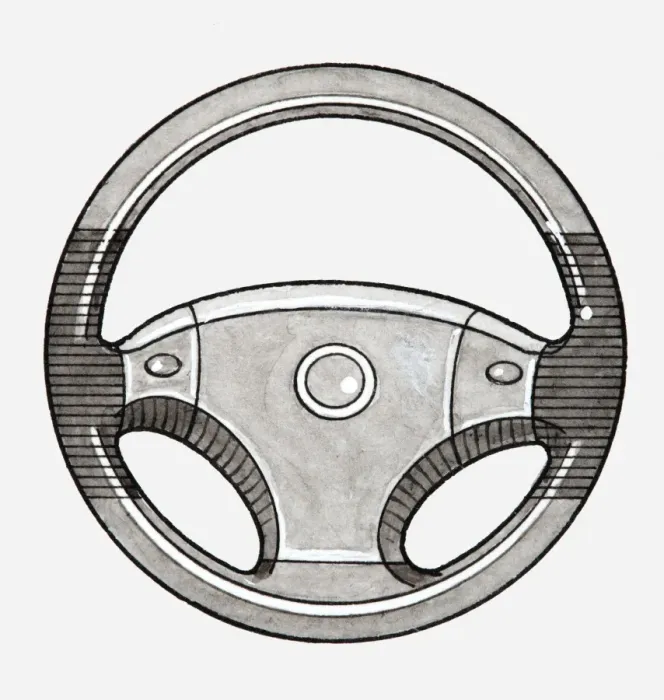 Framed Print : Illustration of steering wheel Framed Print : Illustration of steering wheel