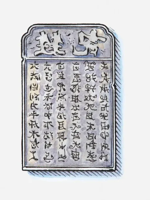 Framed Print : Illustration of stone tablet with ancient script on it Framed Print : Illustration of stone tablet with ancient script on it