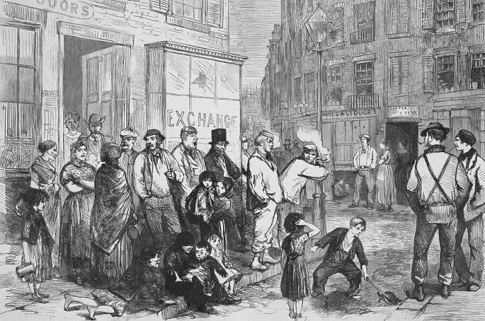 Framed Print : Illustration of a Street Scene in the Fourth Ward of New York Framed Print : Illustration of a Street Scene in the Fourth Ward of New York