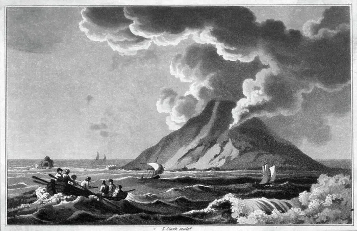 Framed Print : Illustration of Stromboli Volcano Eruption Framed Print : Illustration of Stromboli Volcano Eruption