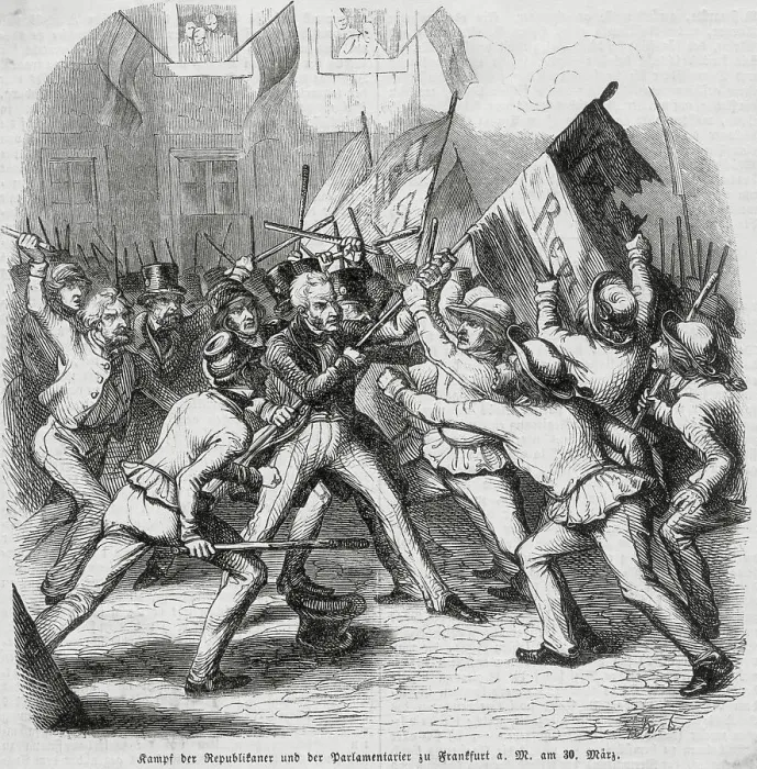 Framed Print : Illustration of Struggle Between Parliament and Revolutionists Framed Print : Illustration of Struggle Between Parliament and Revolutionists