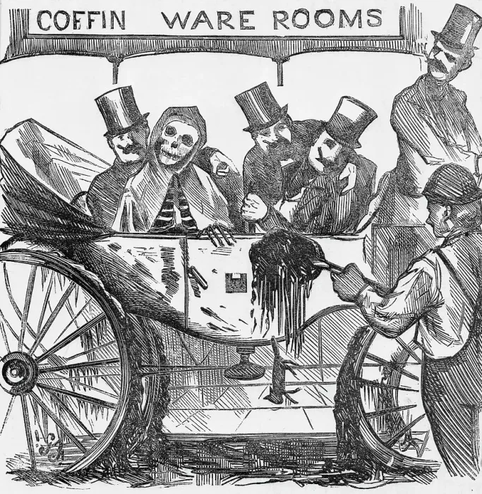 Framed Print : Illustration on Subject of Cholera Fear Among New York Citizens Framed Print : Illustration on Subject of Cholera Fear Among New York Citizens