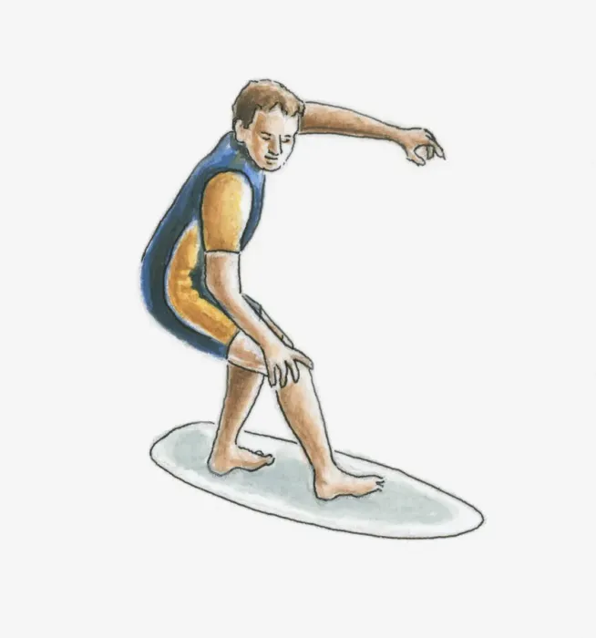 Framed Print : Illustration of surfer on surfboard Framed Print : Illustration of surfer on surfboard