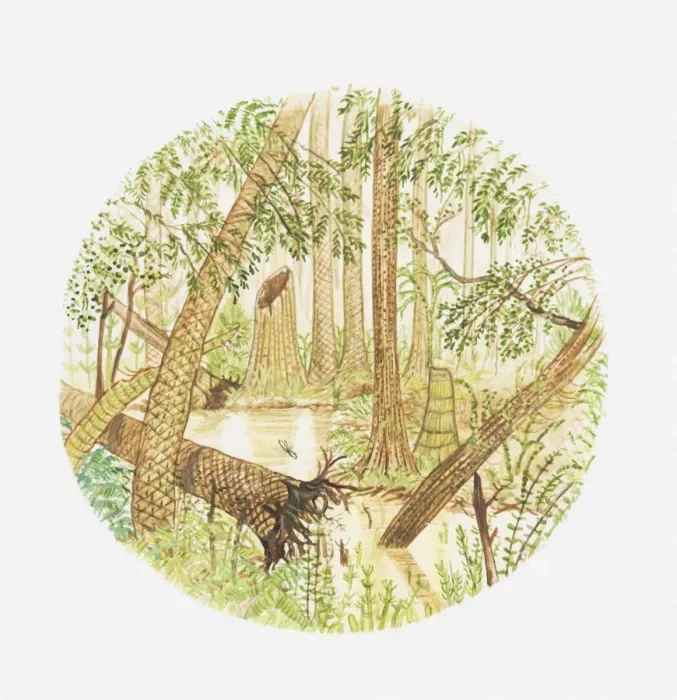 Framed Print : Illustration of swamp flora with uprooted tree Framed Print : Illustration of swamp flora with uprooted tree