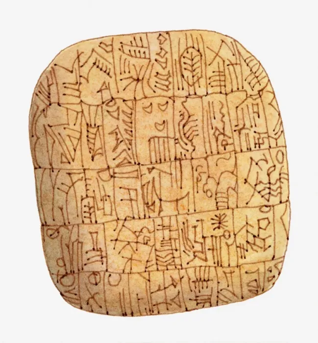Framed Print : Illustration of a tablet from Ur, Mesopotamia Framed Print : Illustration of a tablet from Ur, Mesopotamia