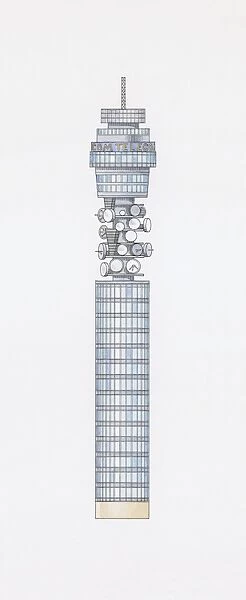 Illustration of the Telecom Tower, London, England
