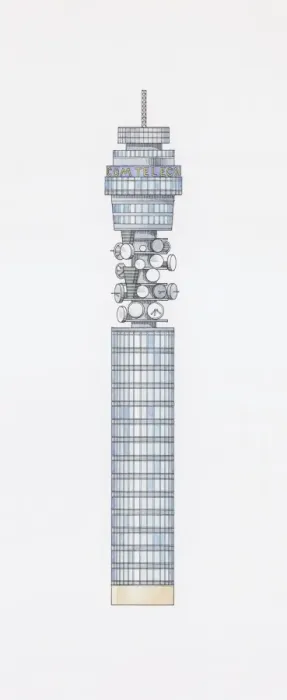 Framed Print : Illustration of the Telecom Tower, London, England Framed Print : Illustration of the Telecom Tower, London, England