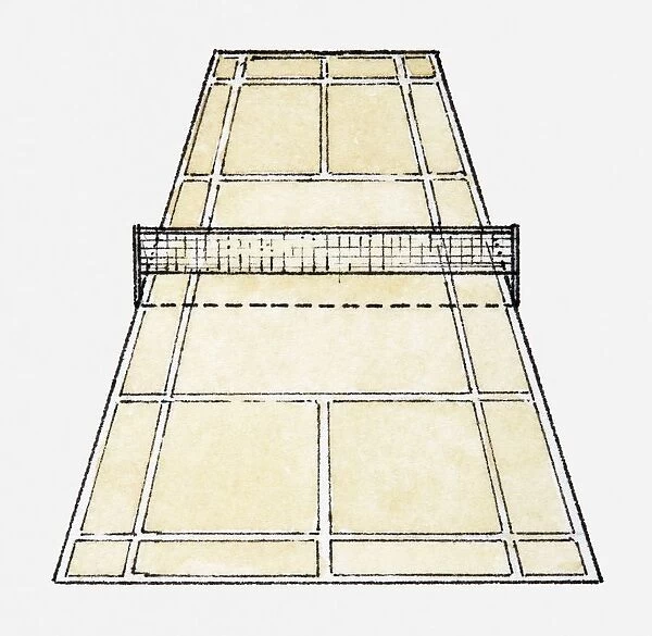 Illustration of tennis court