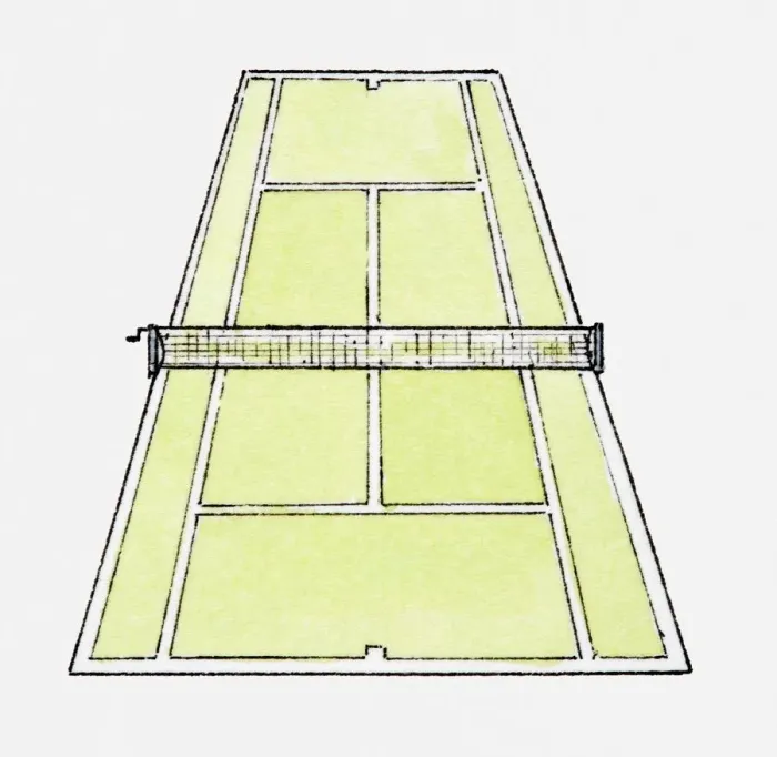 Framed Print : Illustration of tennis court Framed Print : Illustration of tennis court