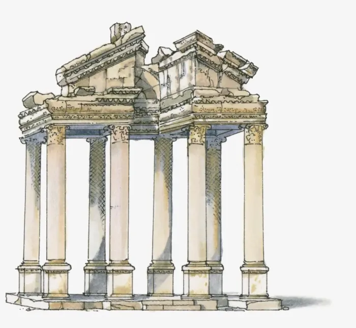 Framed Print : Illustration of Tetrapylon, Circa 2nd Century, Aphrodisias Framed Print : Illustration of Tetrapylon, Circa 2nd Century, Aphrodisias