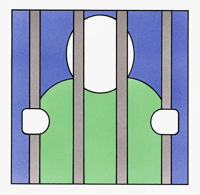 Framed Print : Illustration of toddler behind stair guard Framed Print : Illustration of toddler behind stair guard