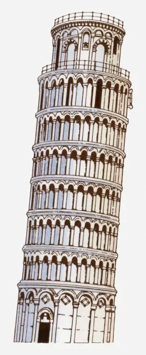 Framed Print : Illustration of Torre pendente di Pisa (Tower of Pisa) Framed Print : Illustration of Torre pendente di Pisa (Tower of Pisa)
