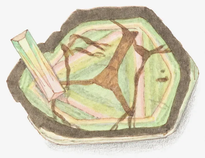 Framed Print : Illustration of tourmaline Framed Print : Illustration of tourmaline