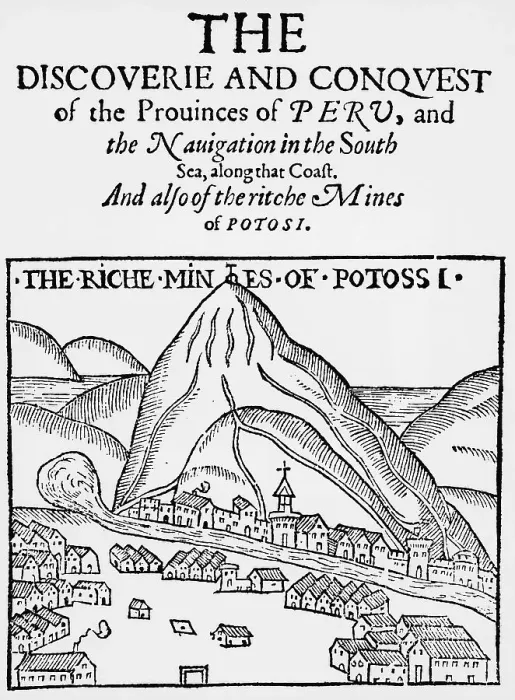 Framed Print : Illustration Town of Potosi in Mountains Framed Print : Illustration Town of Potosi in Mountains