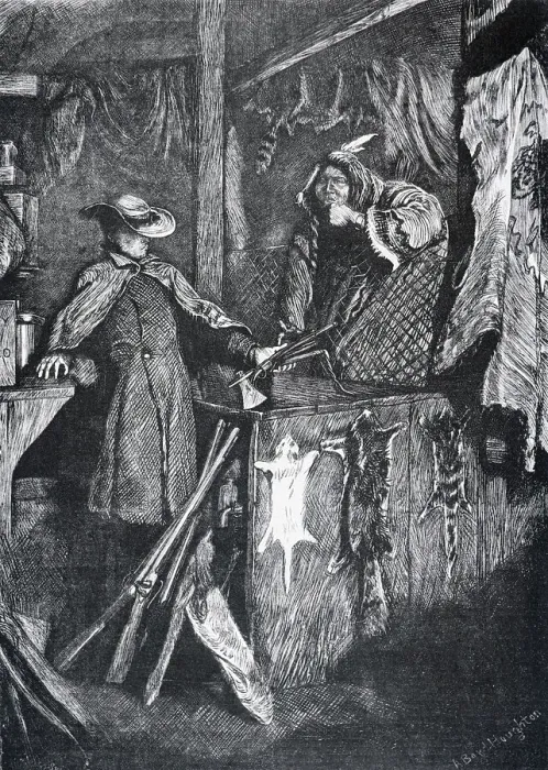 Framed Print : Illustration of a Trading Post Interior by Arthur Boyd Houghton Framed Print : Illustration of a Trading Post Interior by Arthur Boyd Houghton