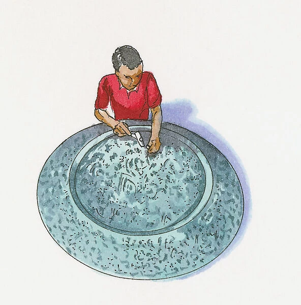 Illustration of traditional craftsperson near Erzincan