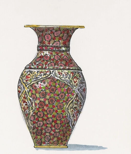Illustration of traditional Iznik vase