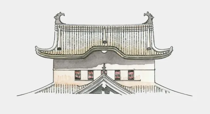 Framed Print : Illustration of traditional Japanese roof Framed Print : Illustration of traditional Japanese roof