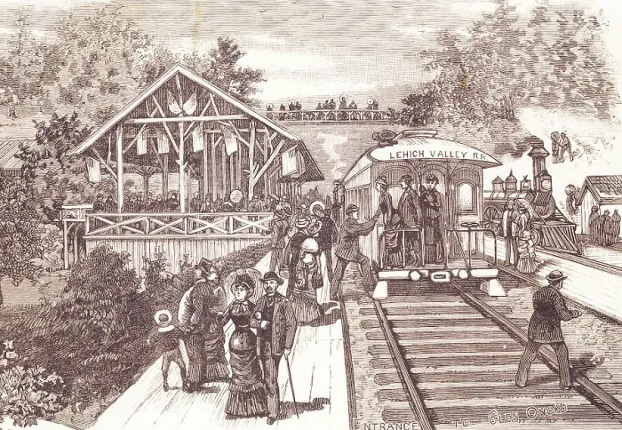Framed Print : Illustration of Travelers on Lehigh Valley Railroad Framed Print : Illustration of Travelers on Lehigh Valley Railroad